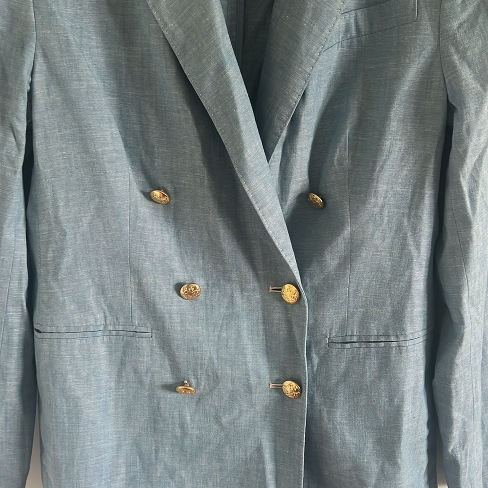 NWOT  Polo Ralph Lauren Chambray Double Breasted Blazer Size 10 - Picture 5 of 10